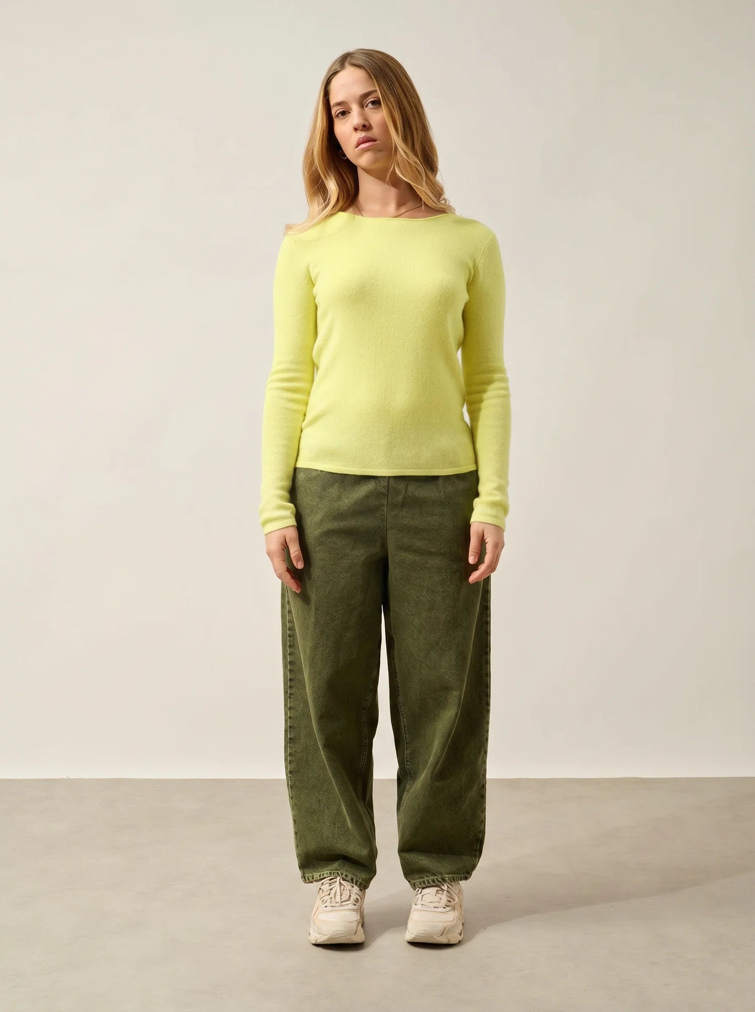EPÉNA Pullover Rundhalsausschnitt Limonadengelb neon