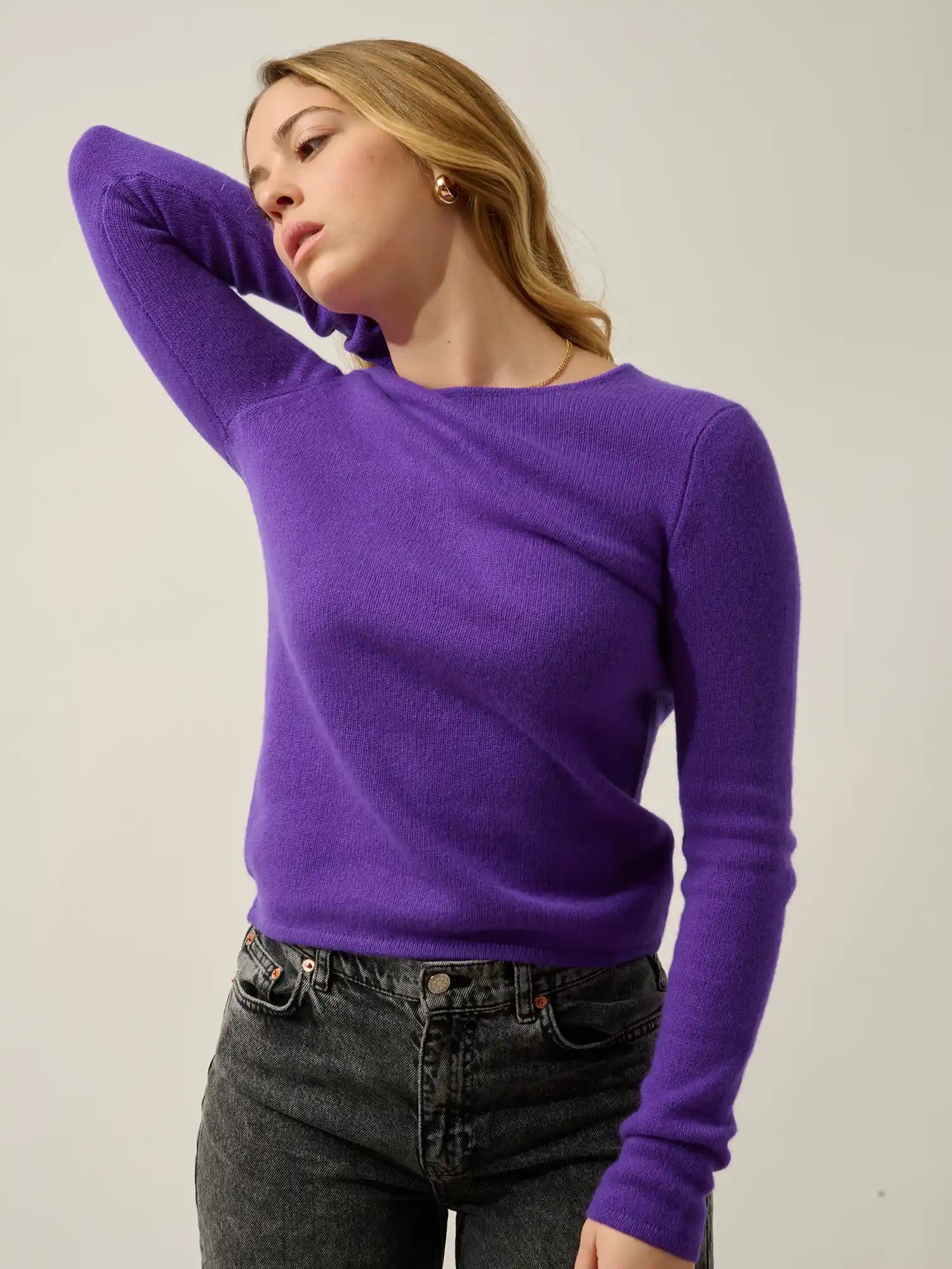 IVY pullover rundhalsausschnitt 4-fädig ultraviolett