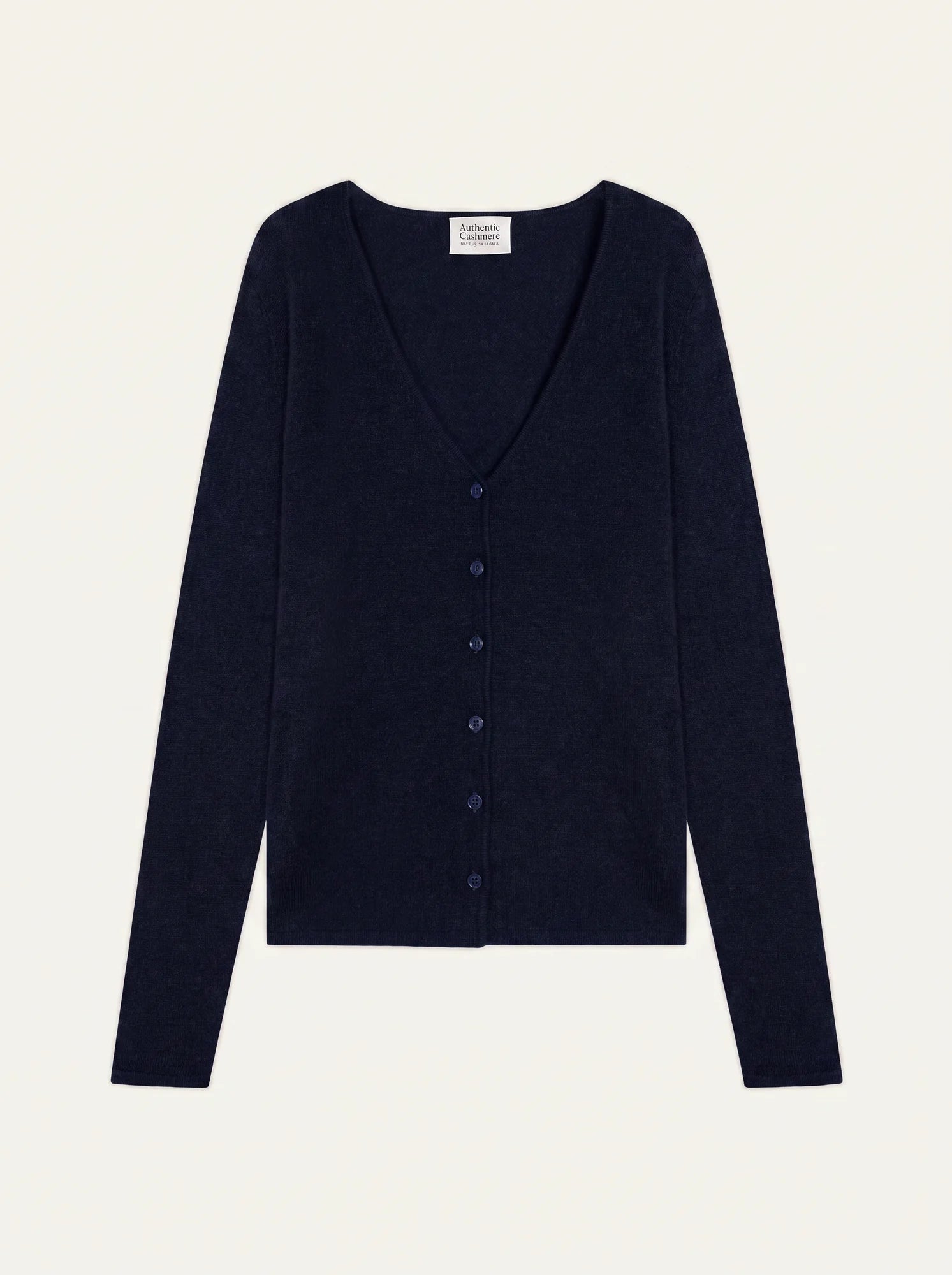 CHALAIS Strickjacke V-Ausschnitt Kaviar