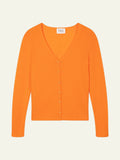 CHALAIS Strickjacke V-Ausschnitt Mangogelb
