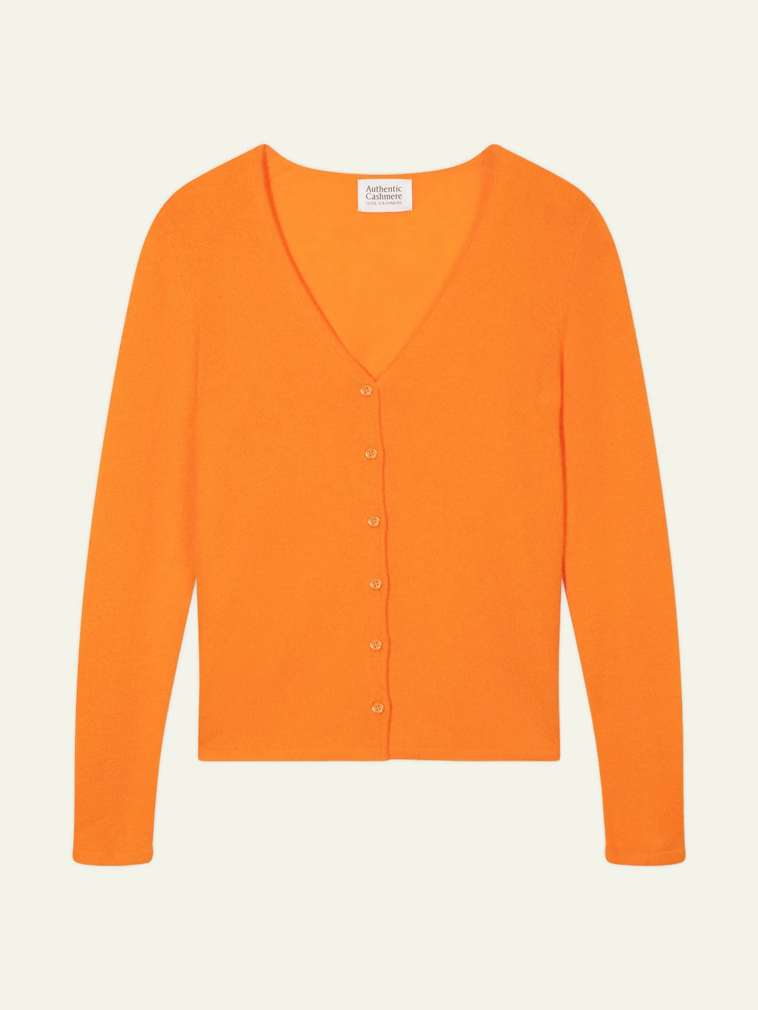 CHALAIS Strickjacke V-Ausschnitt Mangogelb