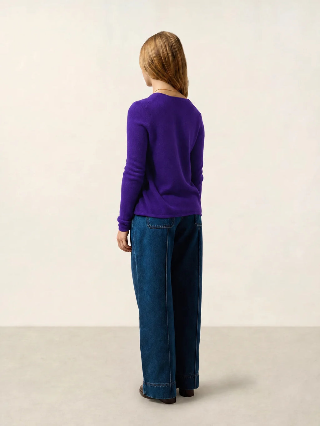 CHALAIS Strickjacke V-Ausschnitt Ultraviolett