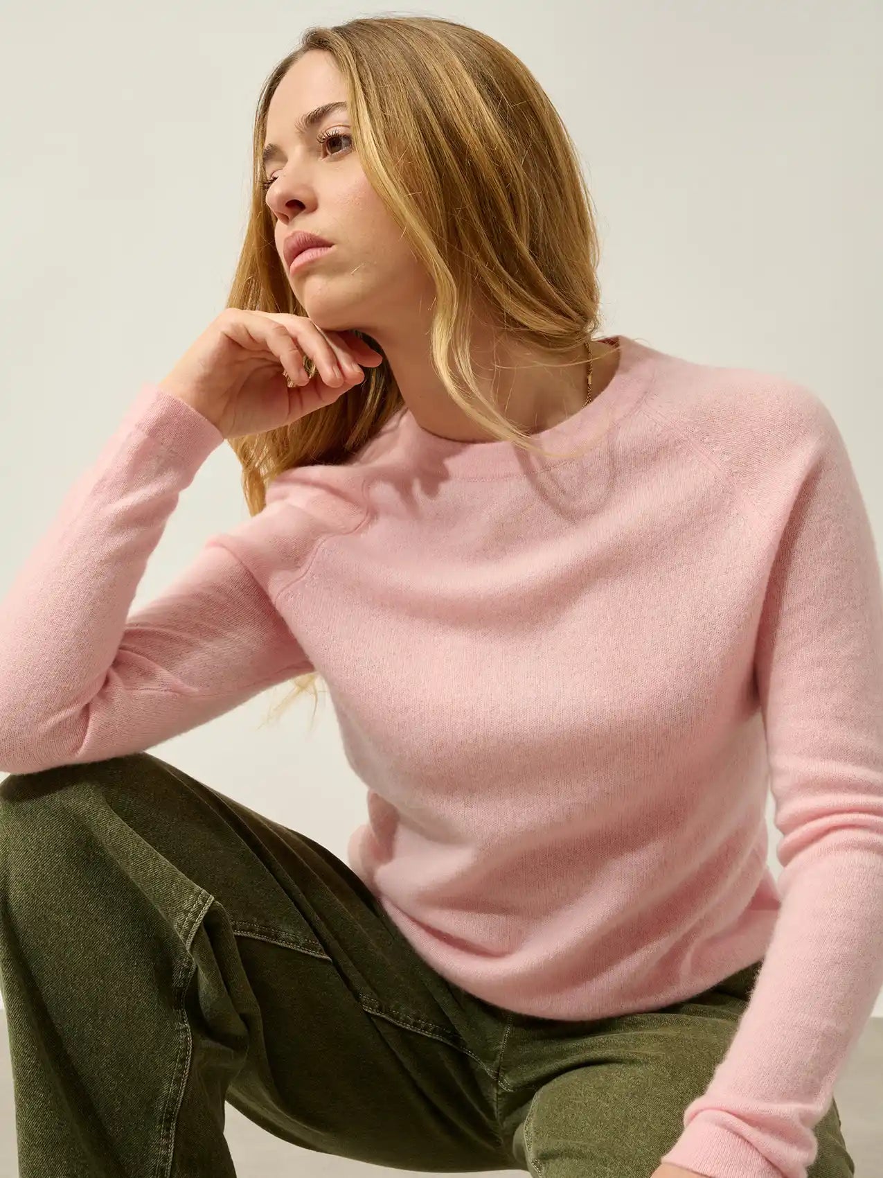 ECRIN Pullover Rundhalsausschnitt Ballettrosa