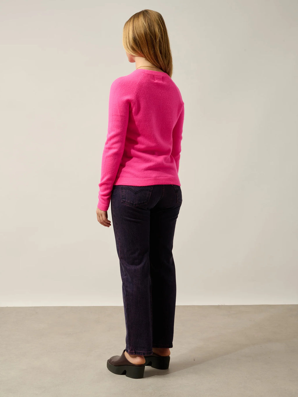 ECRIN Pullover Rundhalsausschnitt Neon-Flamingorosa