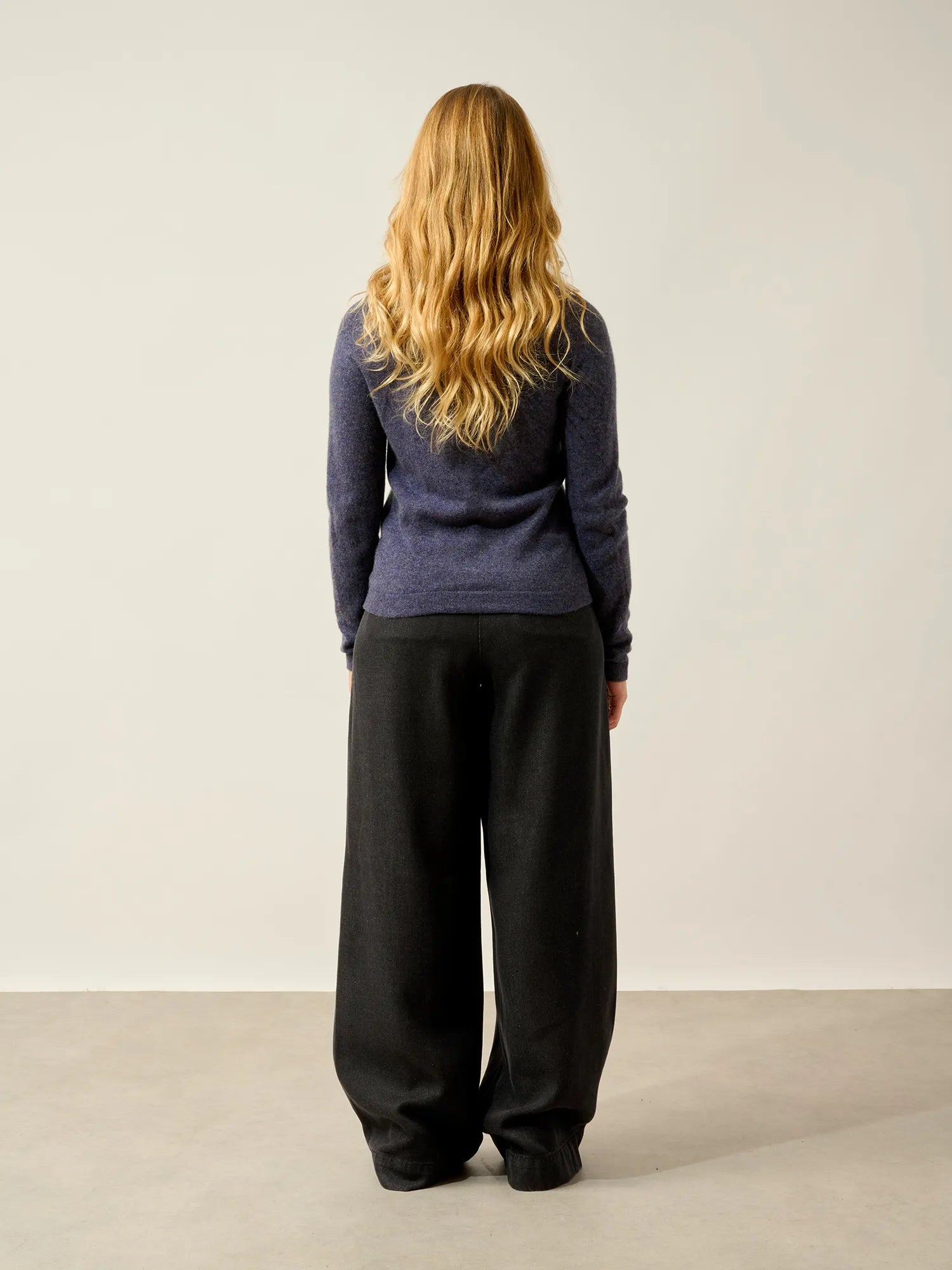 ECRIN Pullover Rundhalsausschnitt Violett Grau meliert