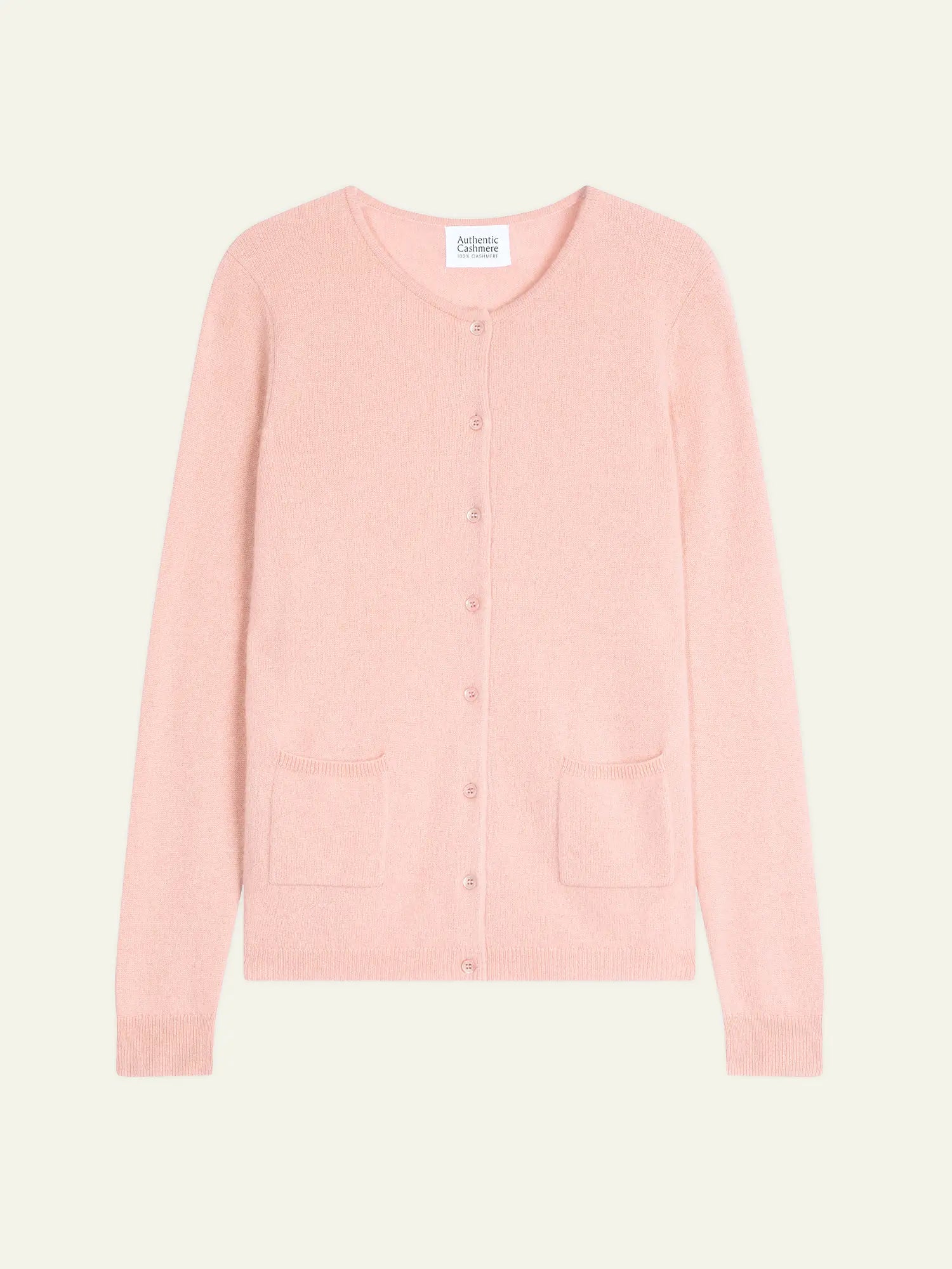 CARON strickjacke rundhalsausschnitt ballettrosa