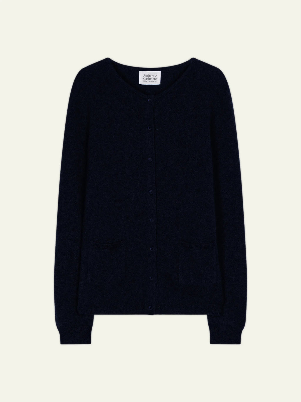 CARON cardigan col rond caviar