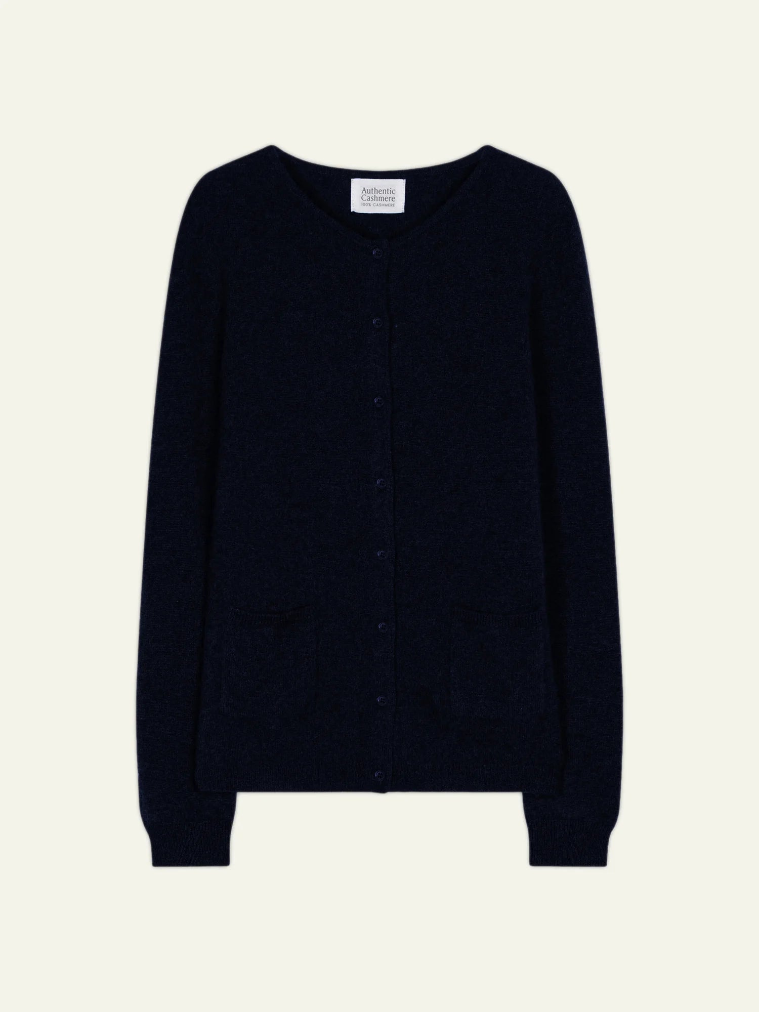 CARON cardigan col rond caviar