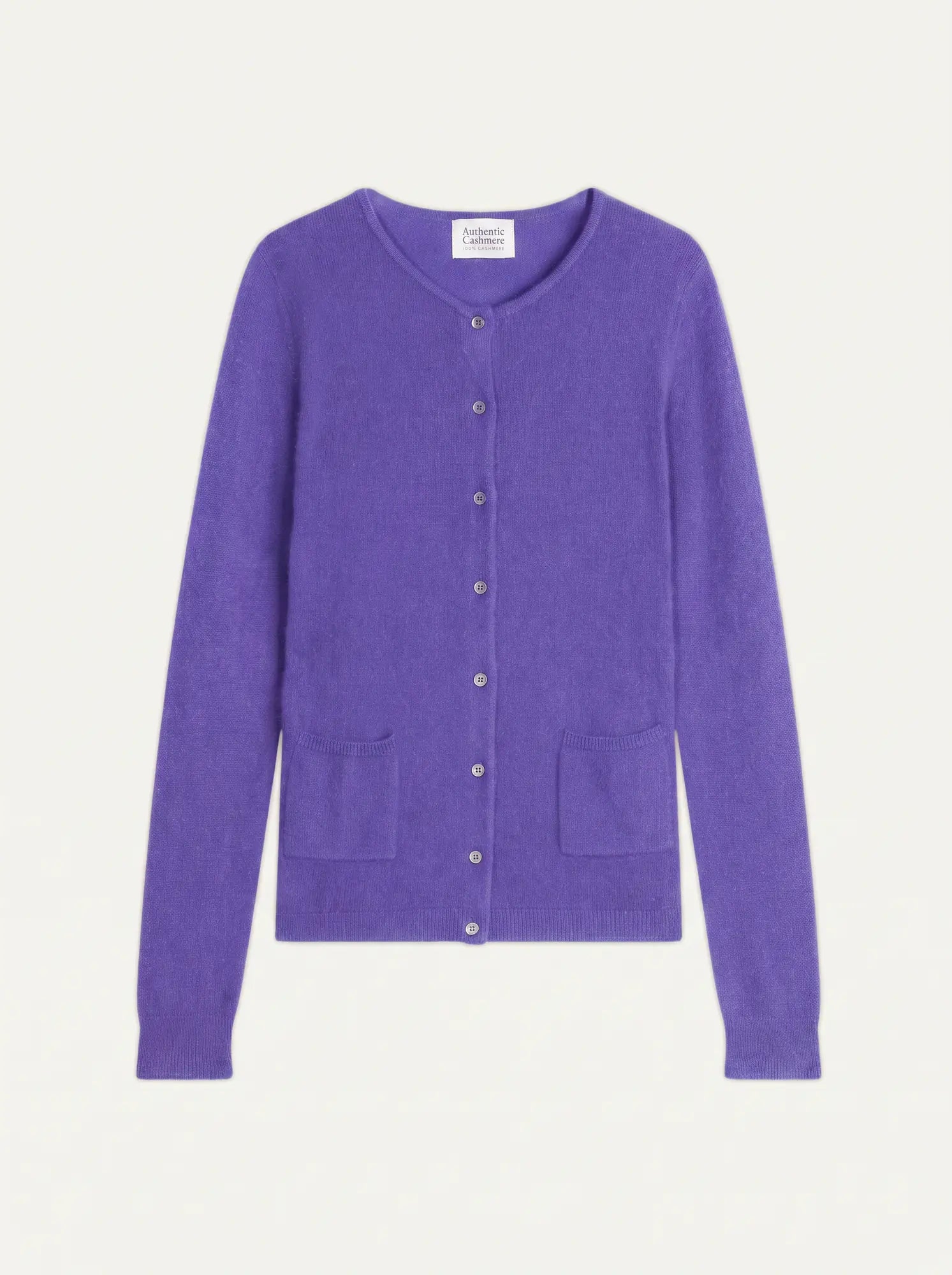 CARON Strickjacke Rundhalsausschnitt Lavendel