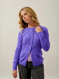 CARON Strickjacke Rundhalsausschnitt Lavendel