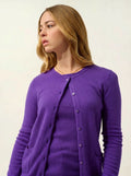 CARON Strickjacke Rundhalsausschnitt Ultraviolett
