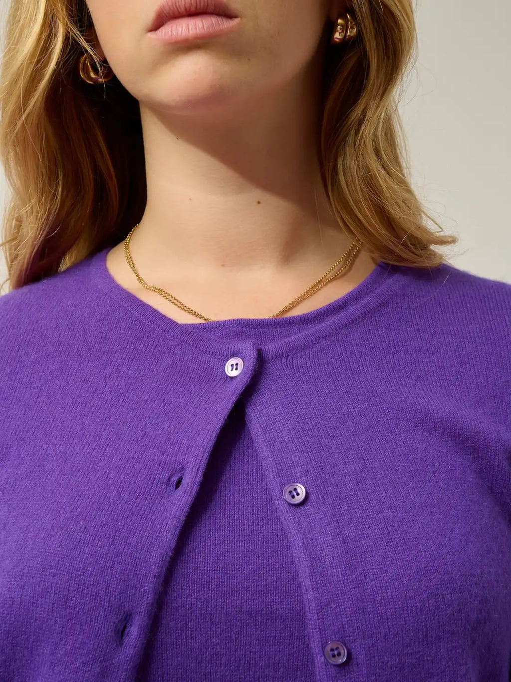 CARON Strickjacke Rundhalsausschnitt Ultraviolett