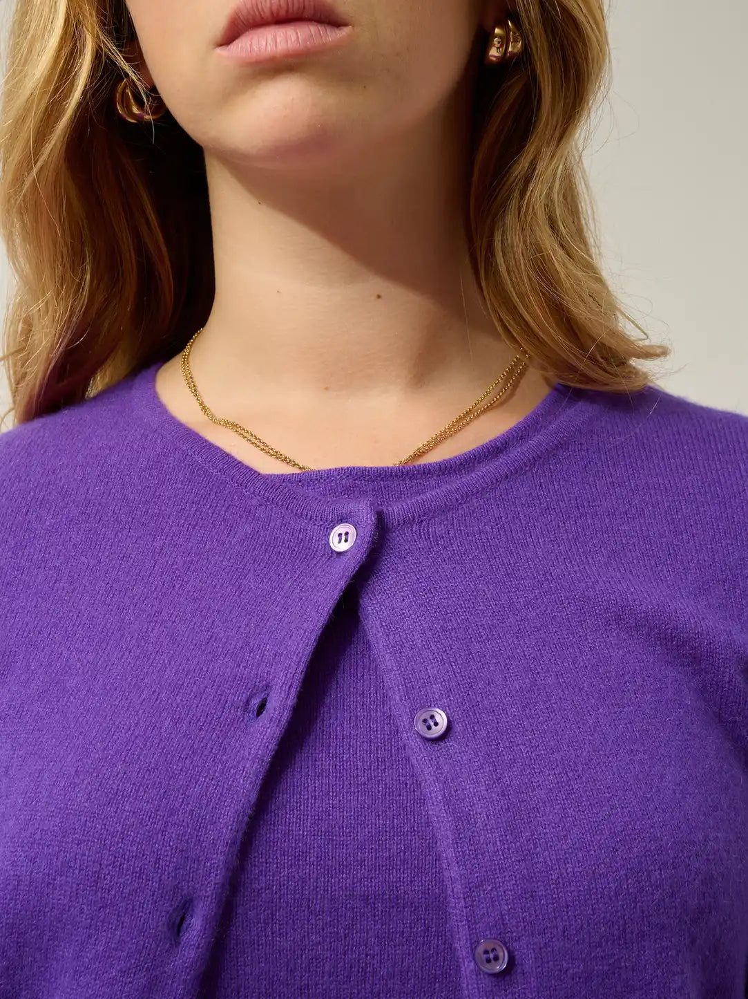 CARON Strickjacke Rundhalsausschnitt Ultraviolett