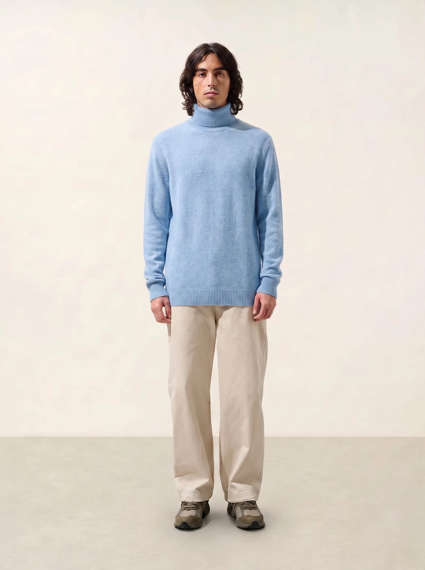 MARTIN sweater turtleneck 4 ply baby heather blue
