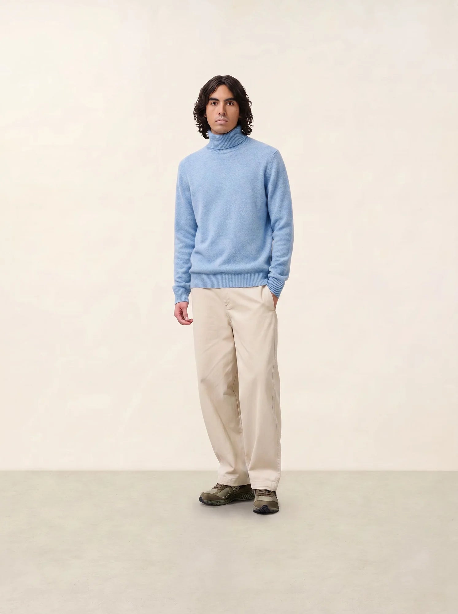MARTIN sweater turtleneck 4 ply baby heather blue