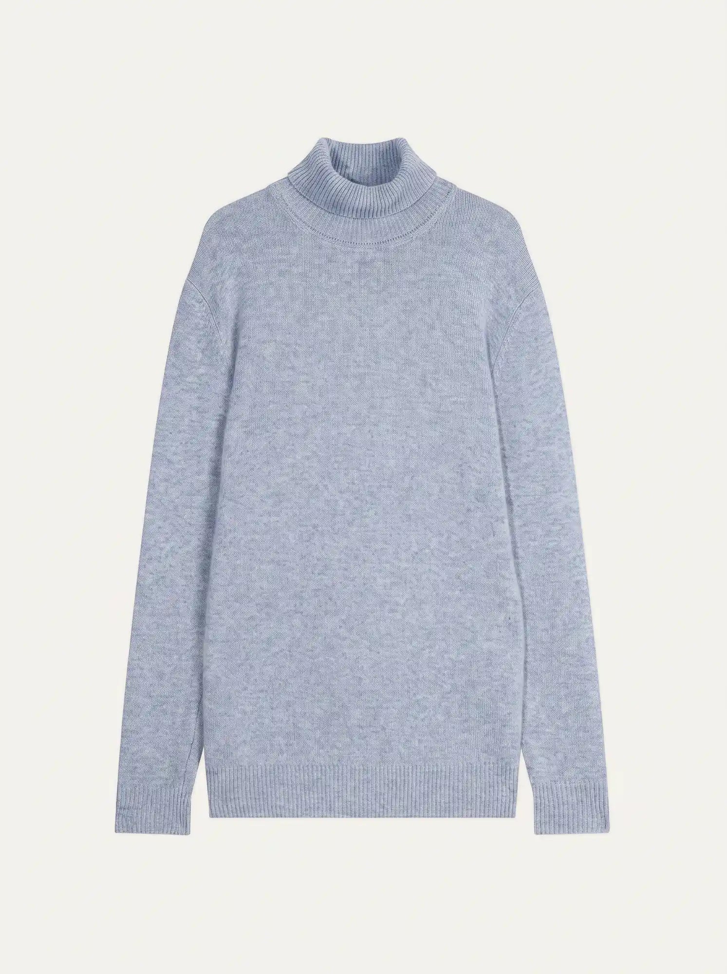 MARTIN sweater turtleneck 4 ply ivory blue