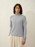 MARTIN sweater turtleneck 4 ply ivory blue