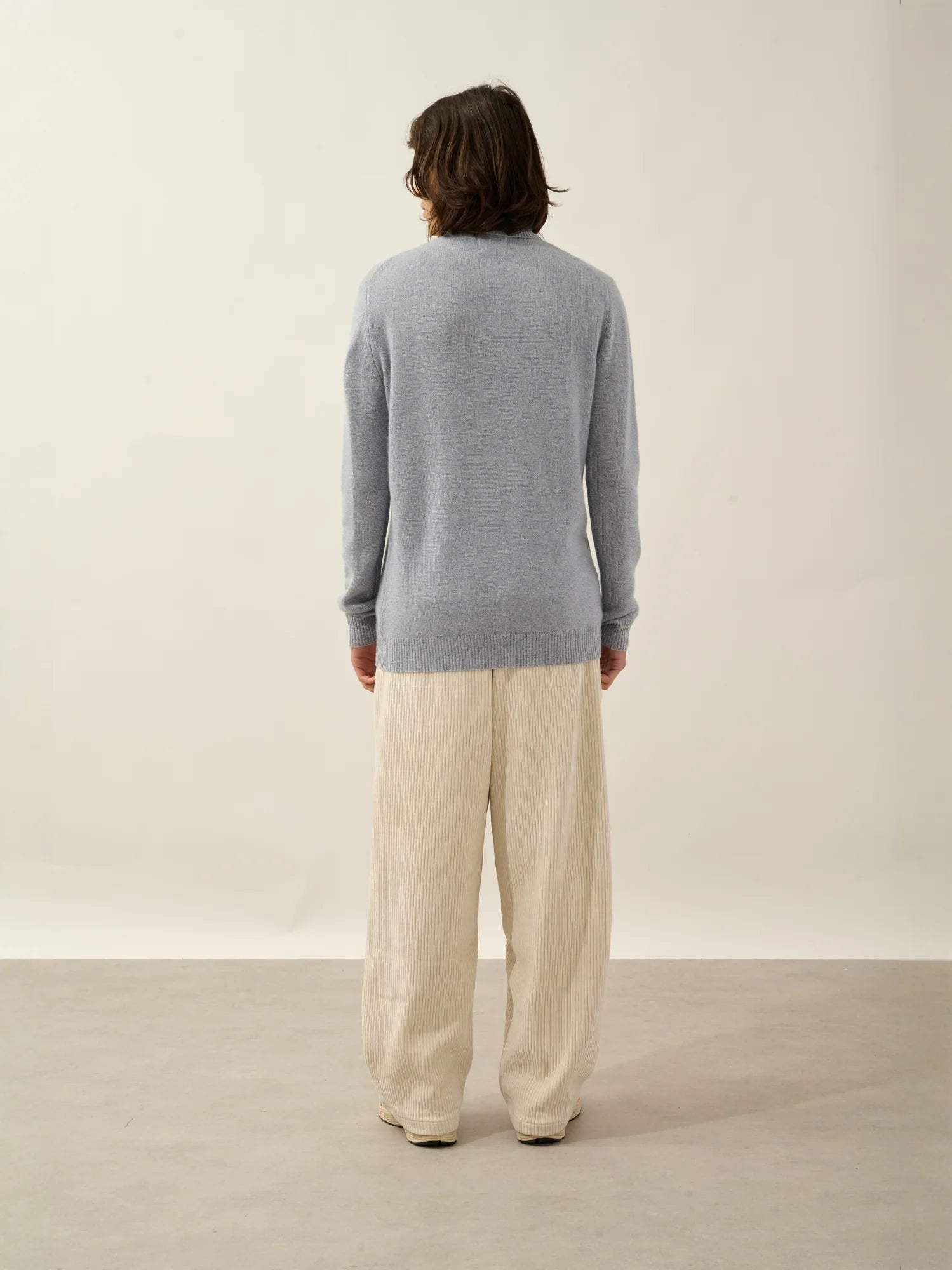 MARTIN sweater turtleneck 4 ply ivory blue