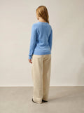 ETRET Pullover Rundhalsausschnitt Babyblau meliert