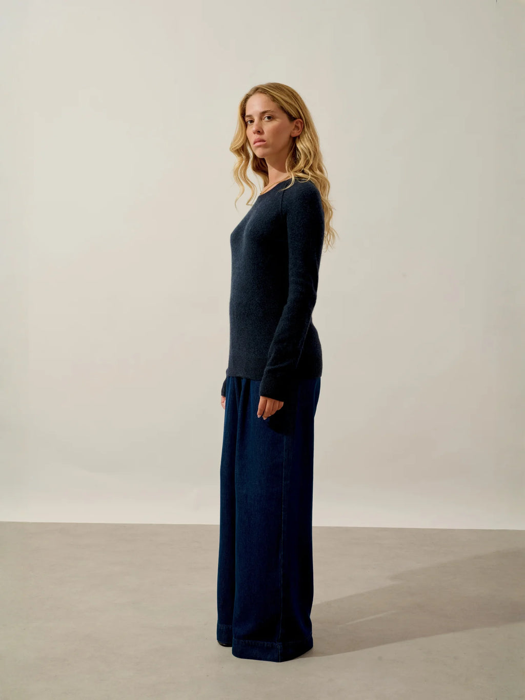 ETRET pullover rundhalsausschnitt caviar