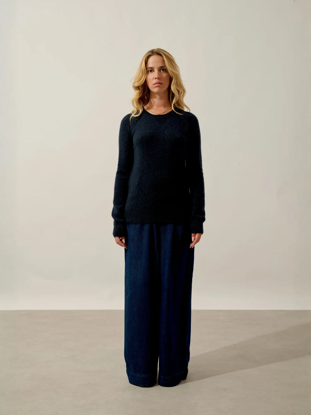 ETRET pullover rundhalsausschnitt caviar