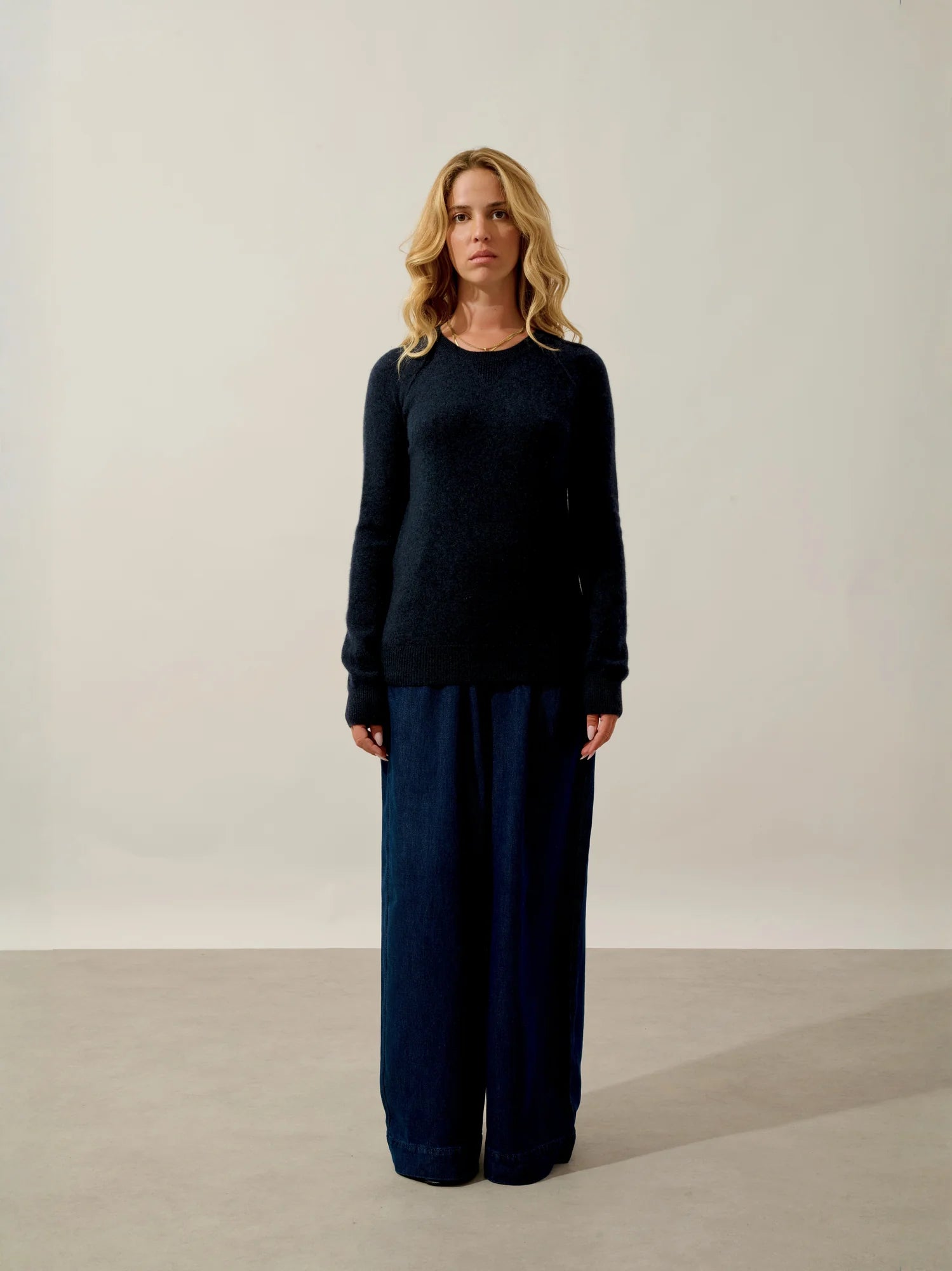 ETRET pullover rundhalsausschnitt caviar