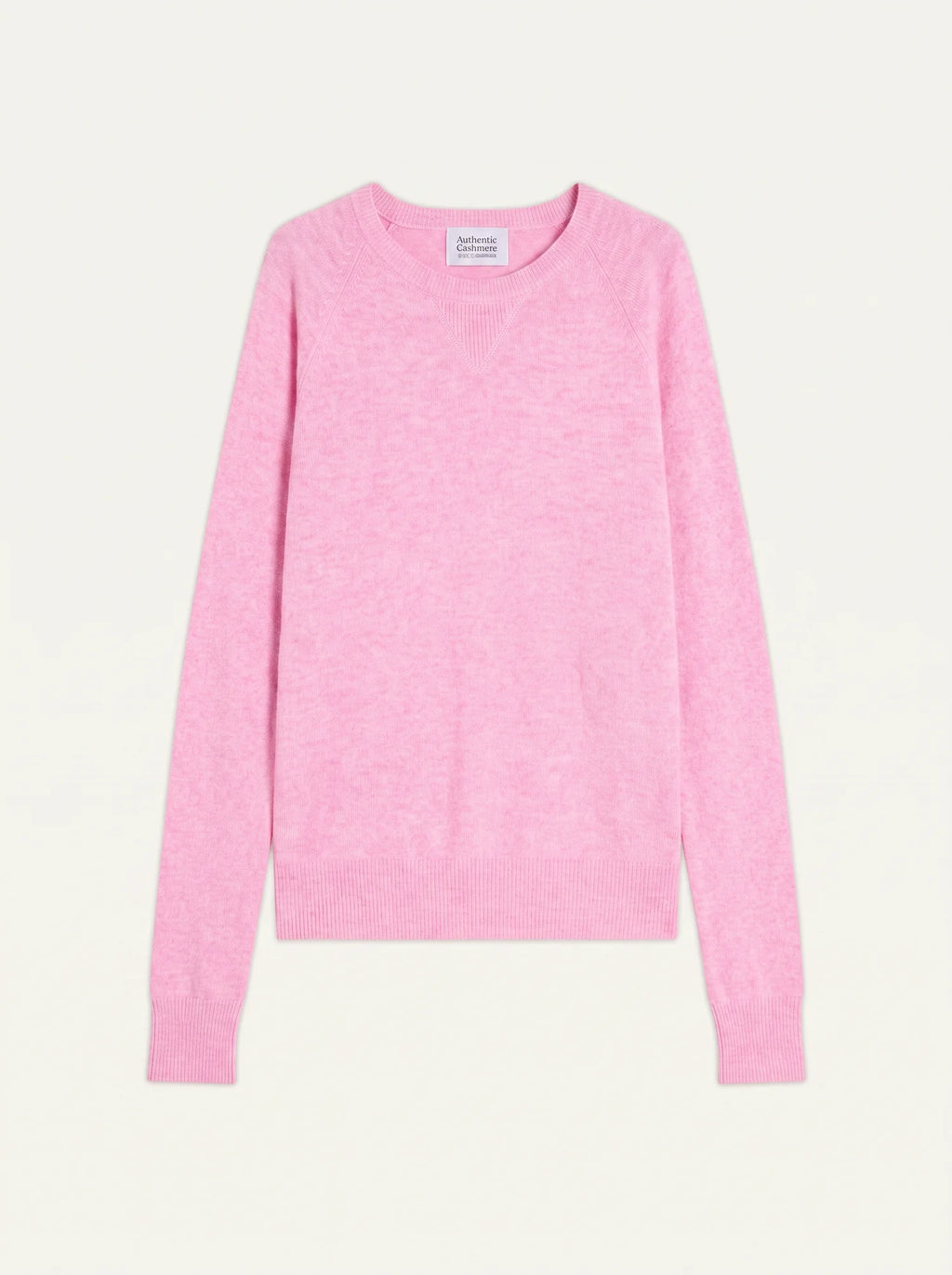 ETRET pullover rundhalsausschnitt rosa meliert neon