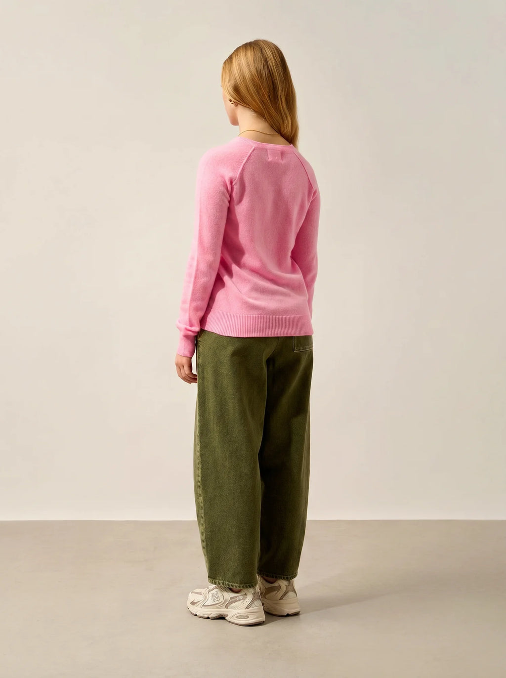 ETRET pullover rundhalsausschnitt rosa meliert neon