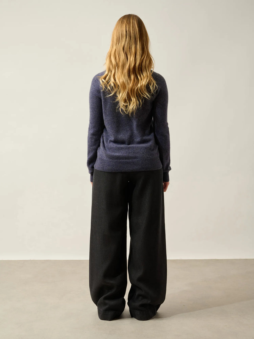 ETRET Pullover Rundhalsausschnitt Violett Grau meliert