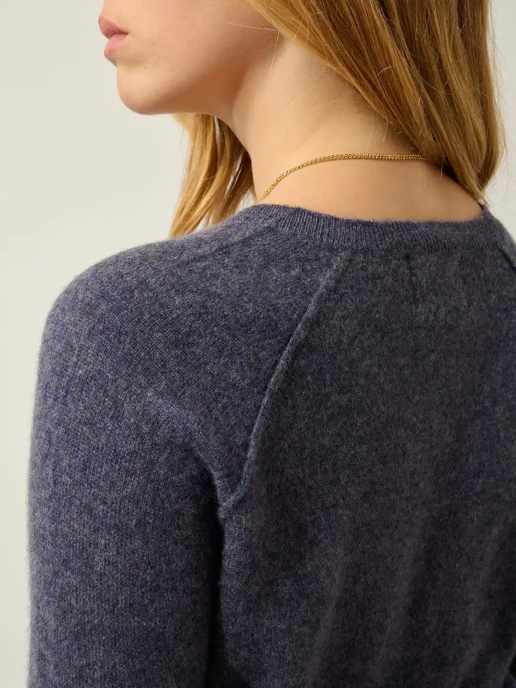 ETRET Pullover Rundhalsausschnitt Violett Grau meliert