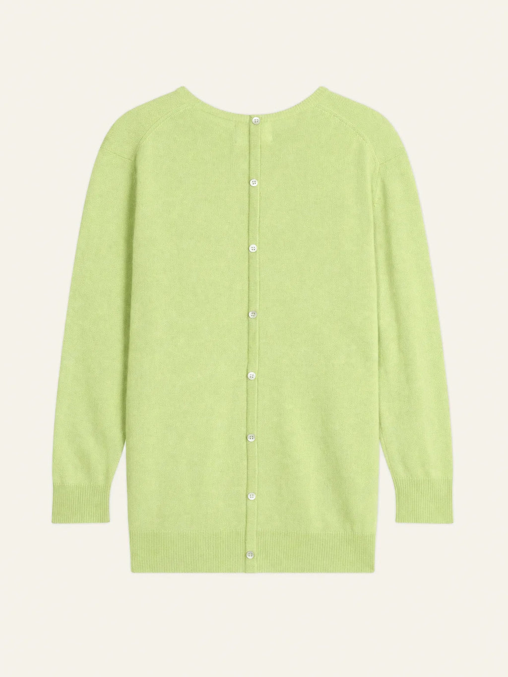 ESTARIS Sweater Crew Neck Buttoned Back Lime