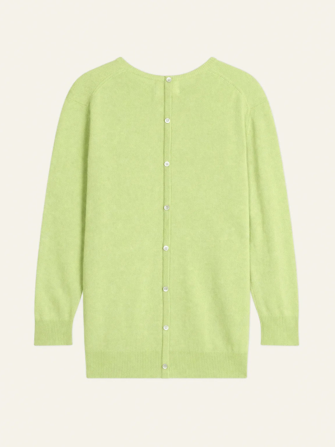 ESTARIS Sweater Crew Neck Buttoned Back Lime