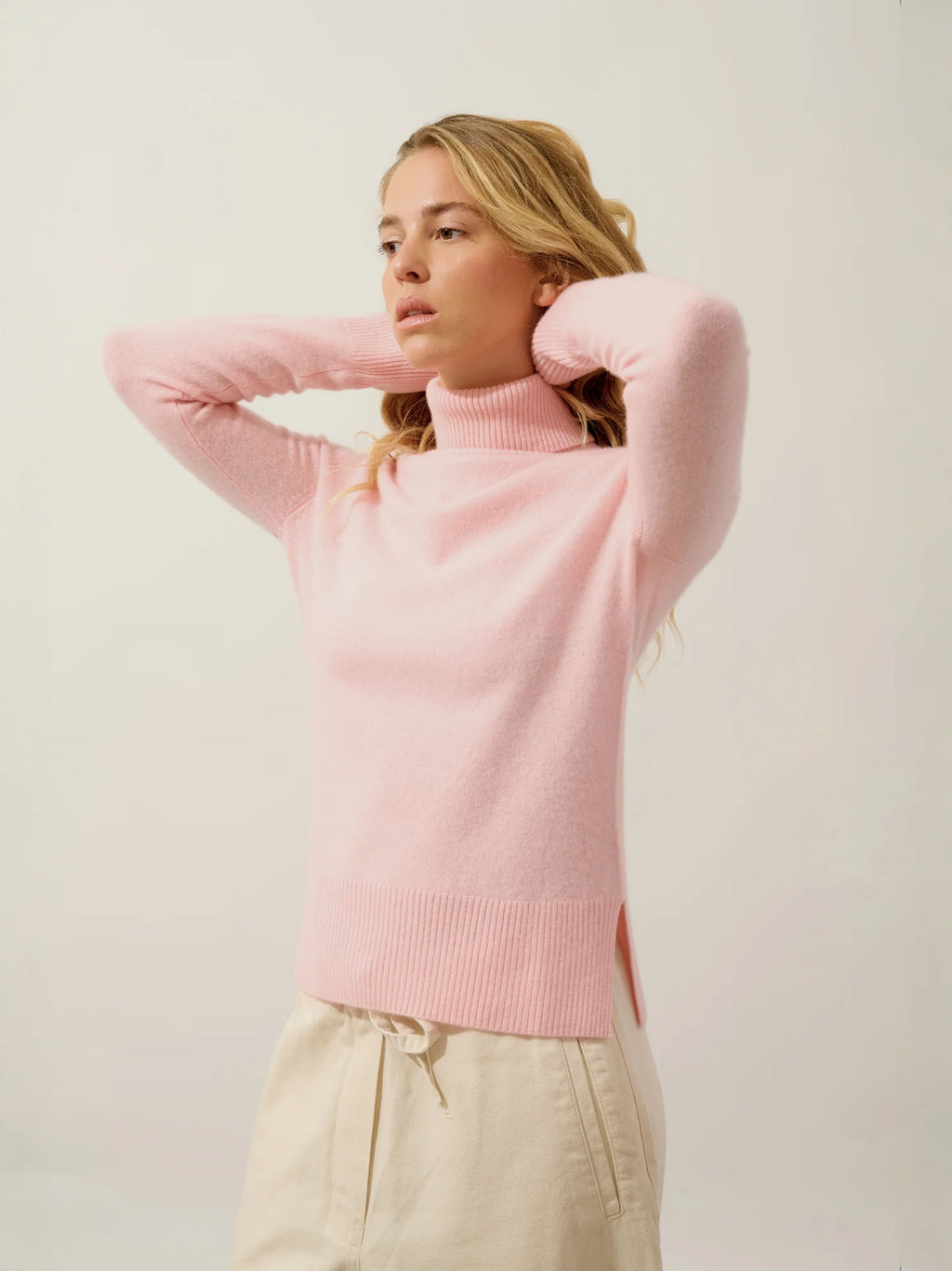 FORNET Pullover Rollkragen Ballettrosa
