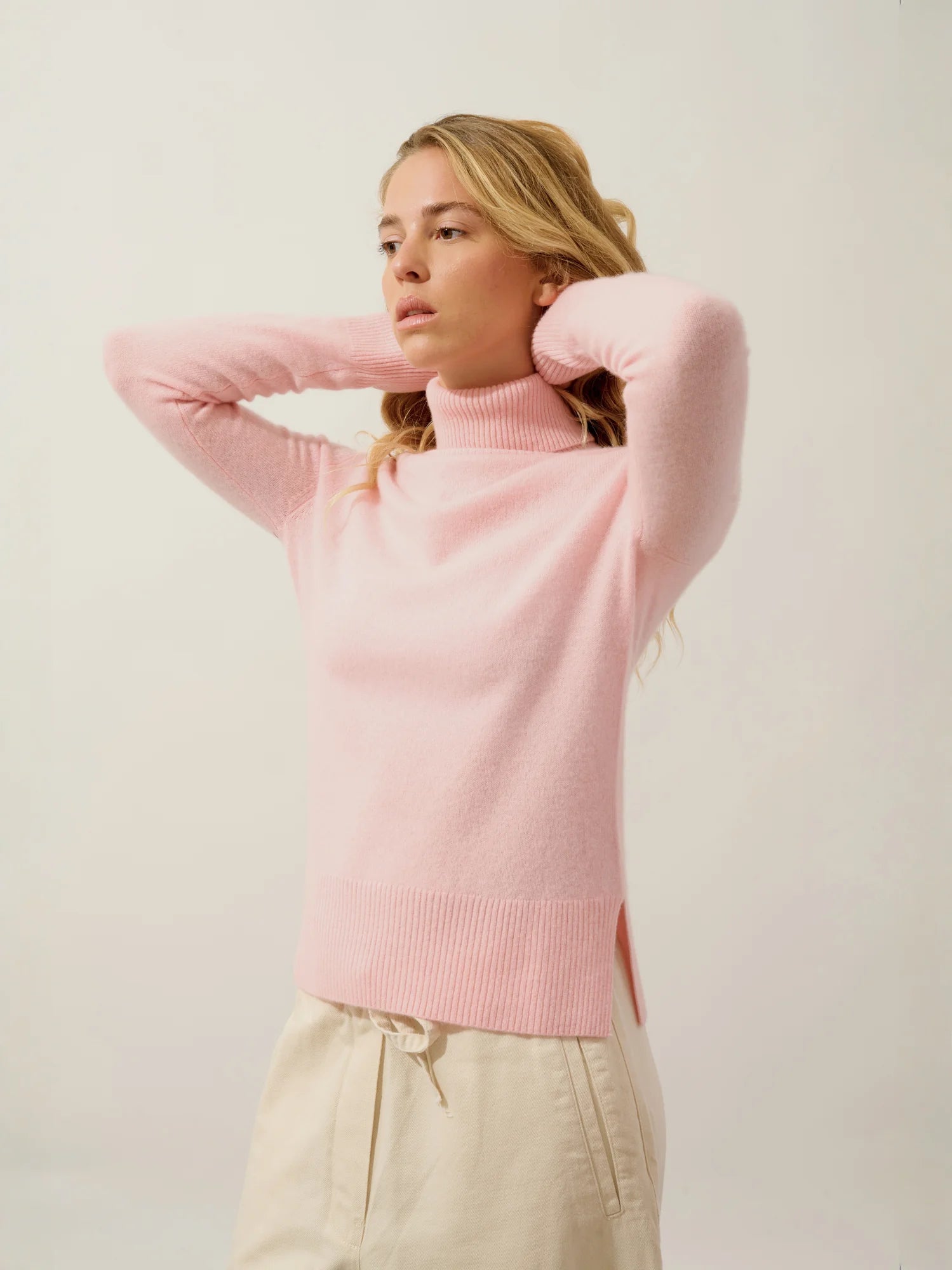 FORNET Pullover Rollkragen Ballettrosa