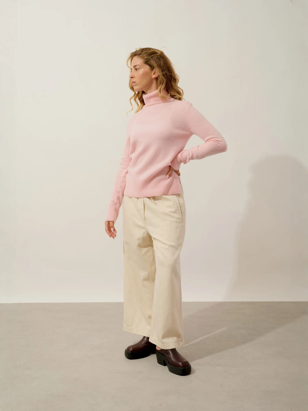 FORNET Pullover Rollkragen Ballettrosa