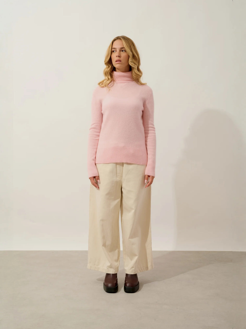 FORNET Pullover Rollkragen Ballettrosa