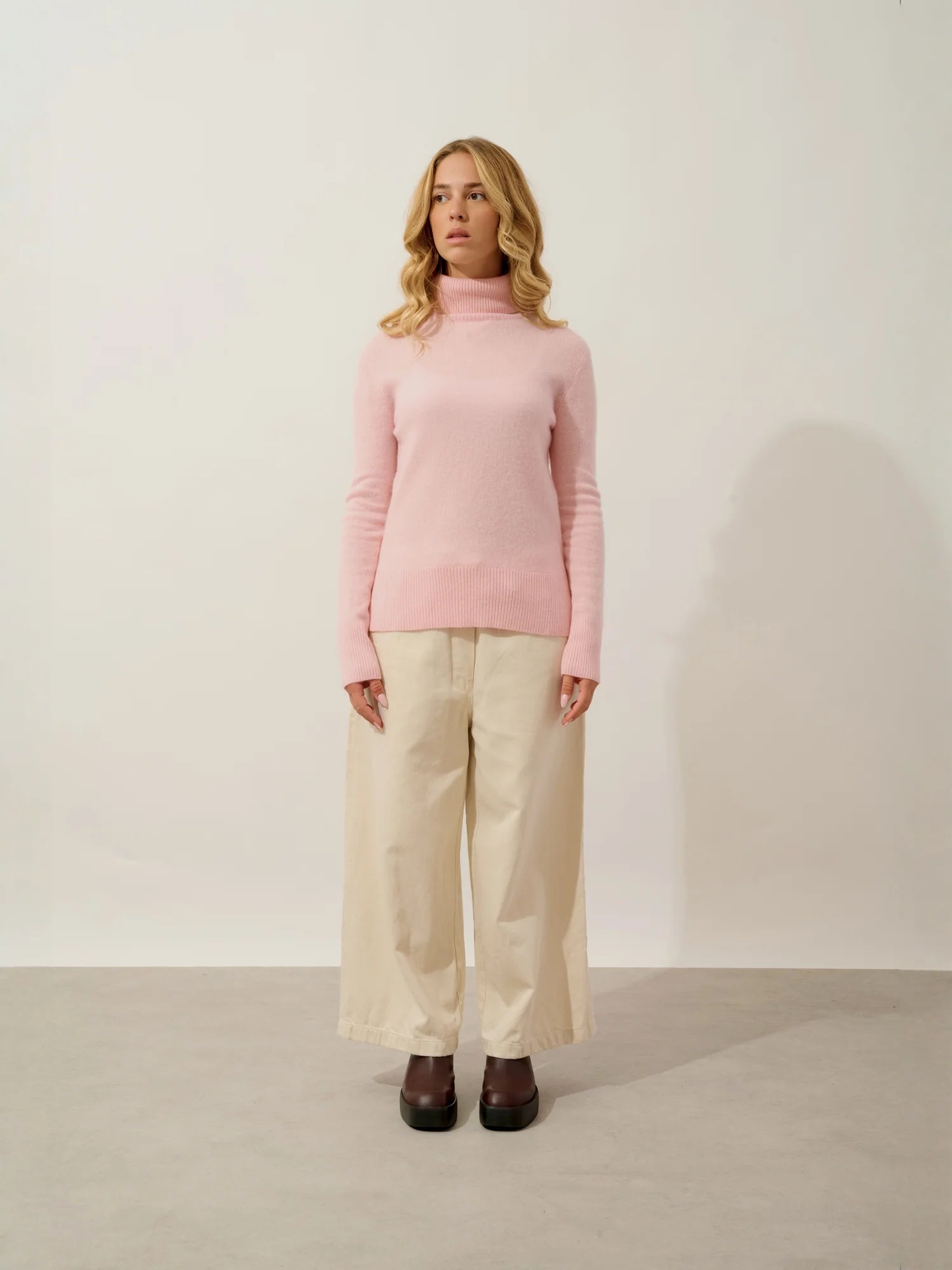 FORNET Pullover Rollkragen Ballettrosa