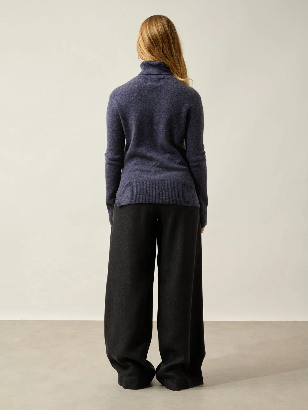 FORNET Pullover Rollkragen Violett Grau meliert
