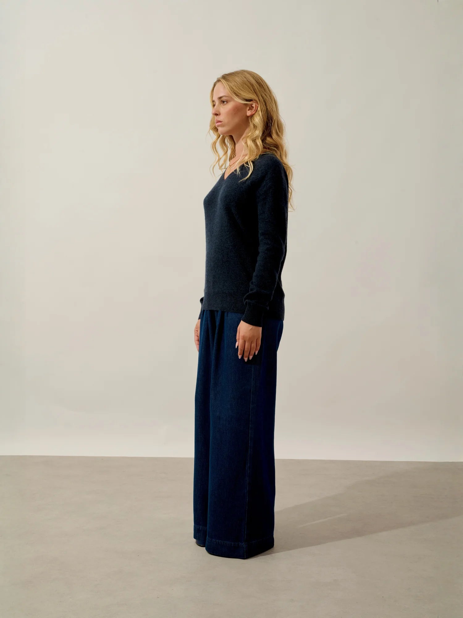 GARDORIA pullover v-ausschnitt caviar