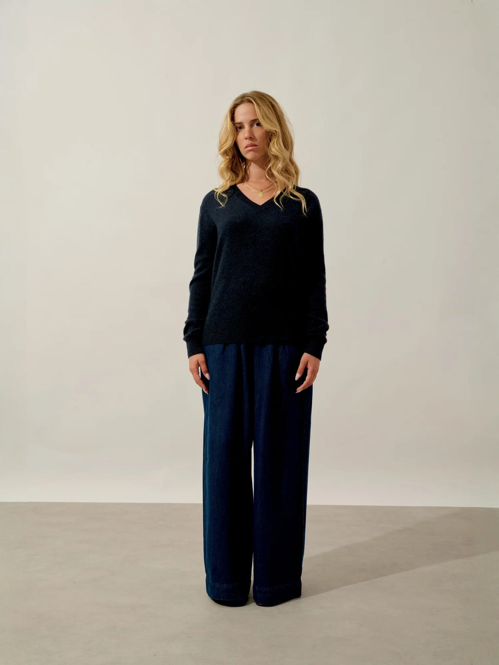 GARDORIA pullover v-ausschnitt caviar