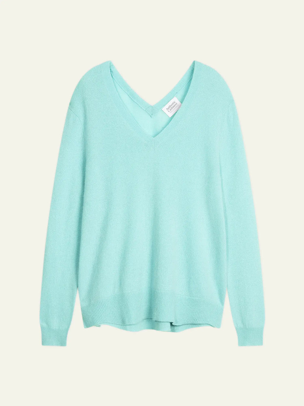 GIEGN Pullover V-Ausschnitt vorne und hinten Opalgrün