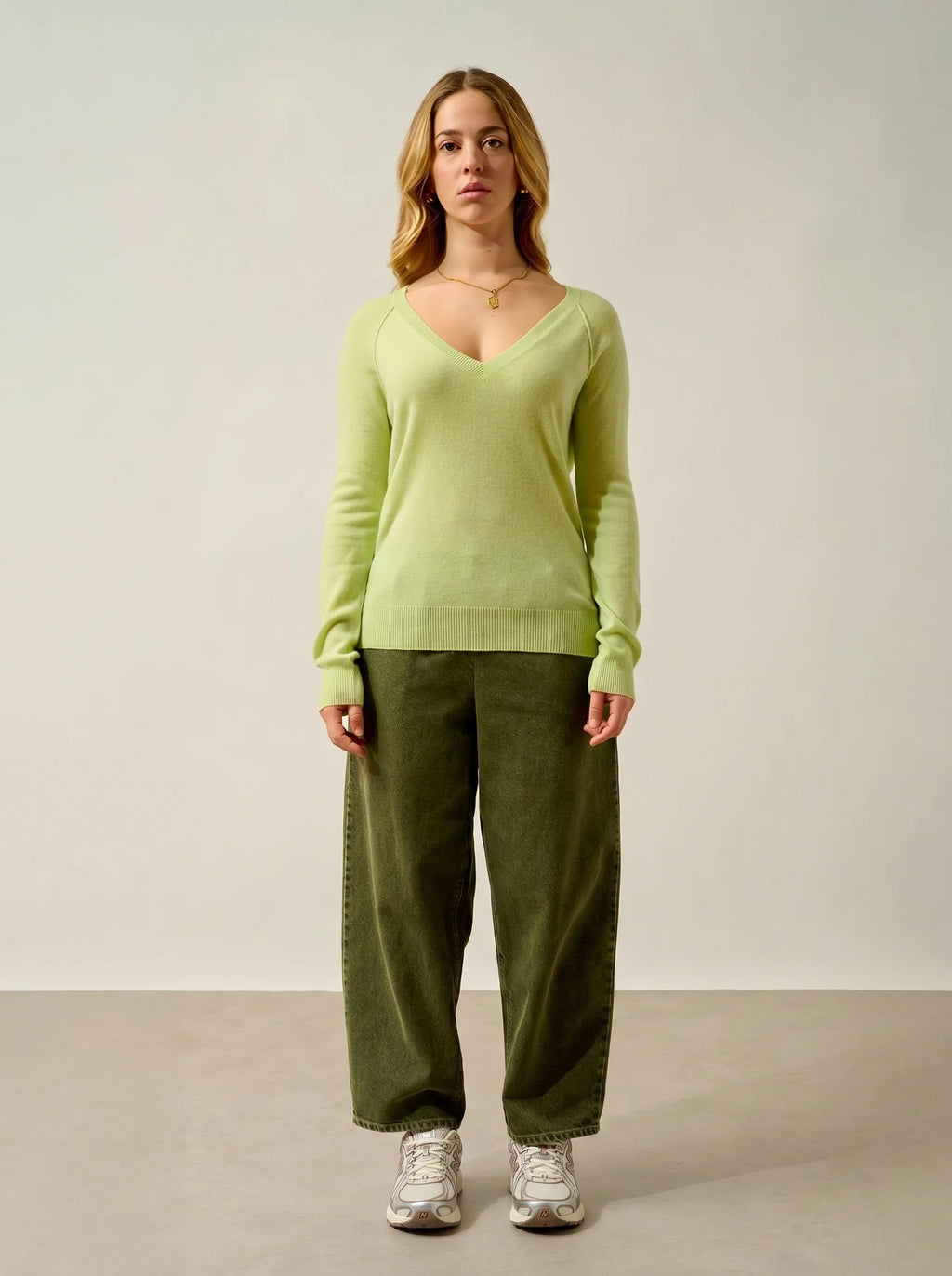 GIUSALET Sweater V-Neck Lime