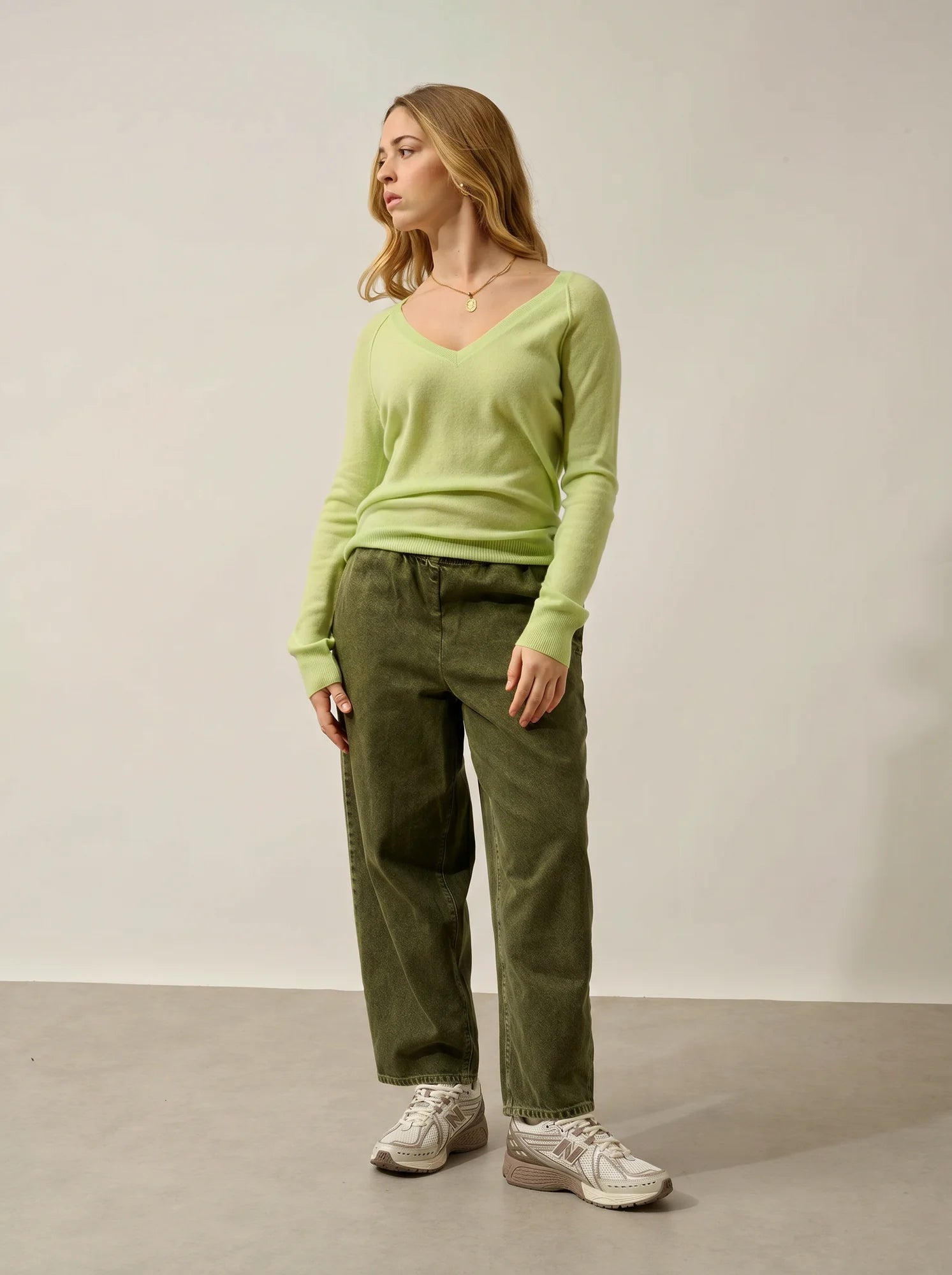GIUSALET Sweater V-Neck Lime