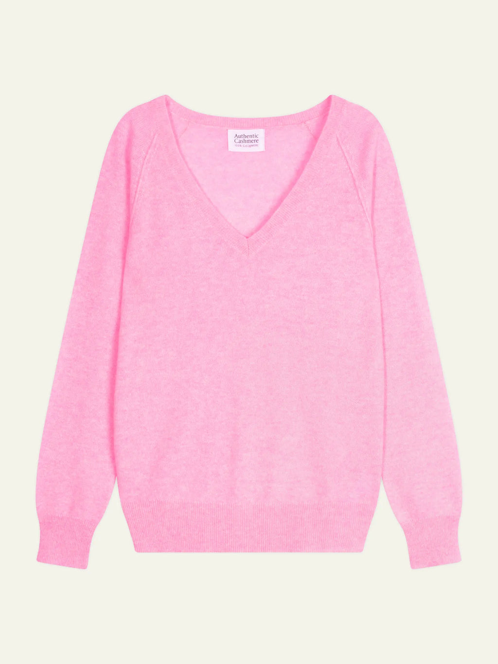 GIUSALET pull col V rose chiné fluo