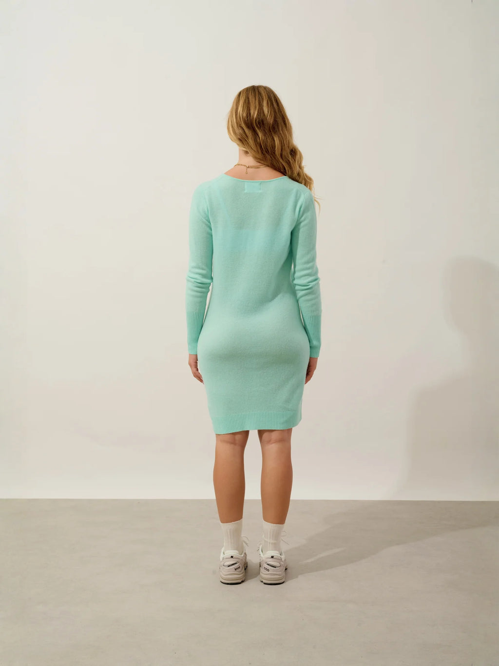 ARMET kleid rundhalsausschnitt grün opaline