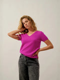 KALI t-shirt col V hibiscus