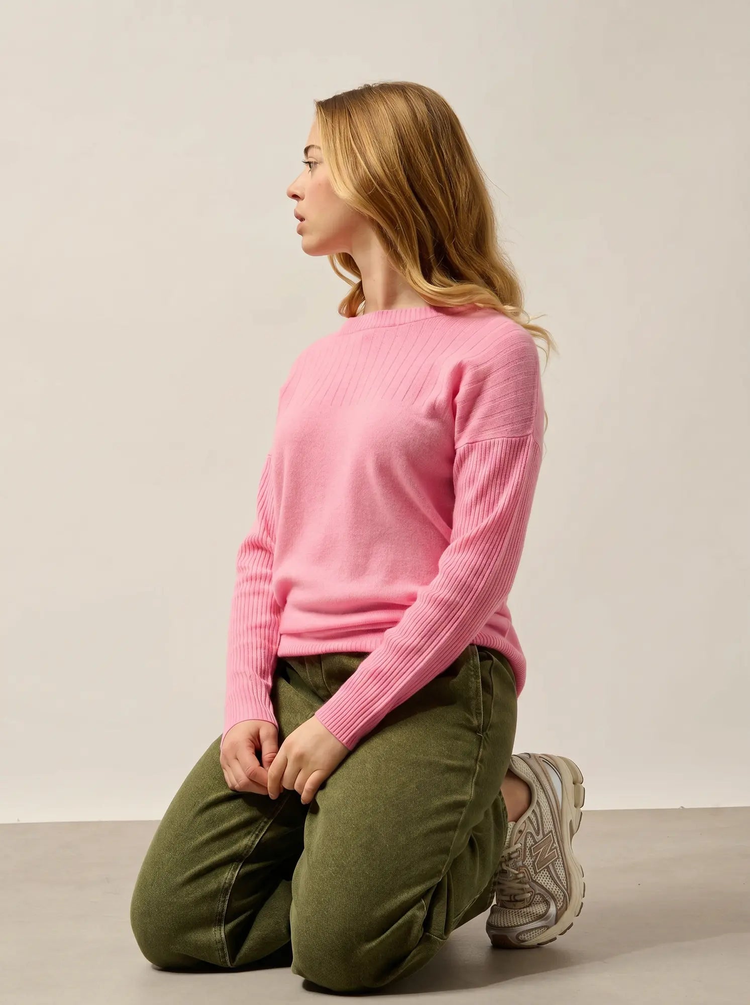 DARIA Pullover Rundhalsausschnitt Rosa Bonbon