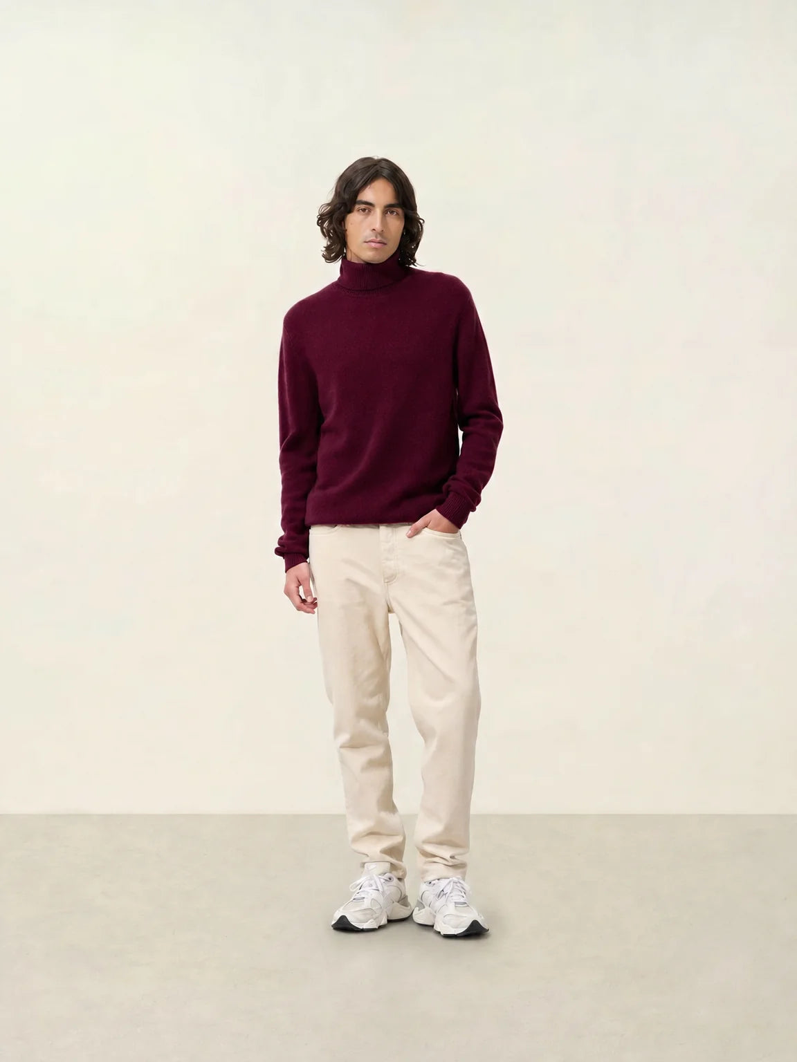 MARTIN pullover rollkragen 4-fädig bordeaux