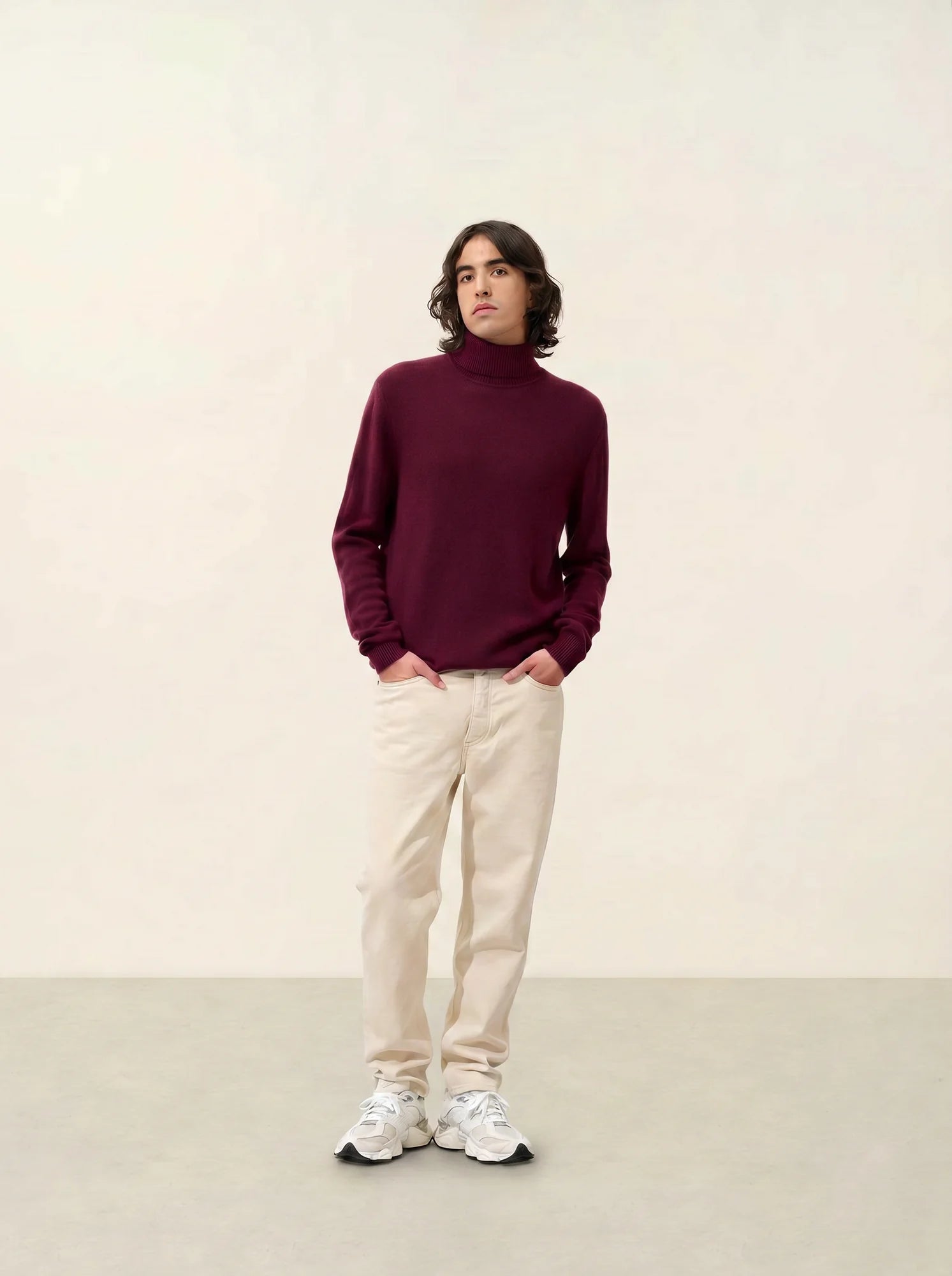MARTIN pullover rollkragen 4-fädig bordeaux