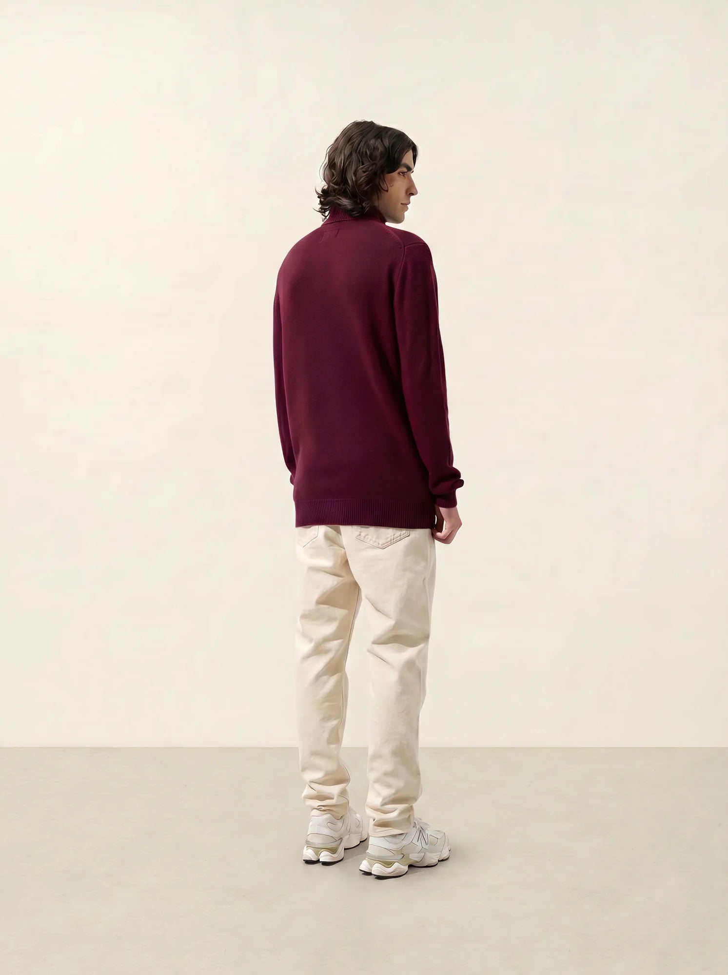 MARTIN pullover rollkragen 4-fädig bordeaux